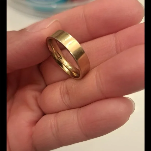 14K Gold 5mm Ring Dainty Women Pinky Band Thick Cigar Wedding Stack Unisex Lux - Picture 4 of 8